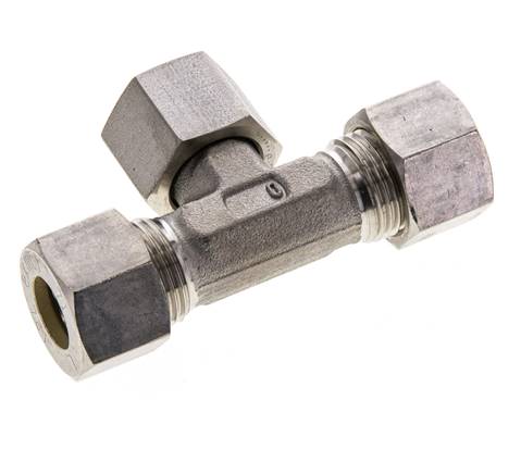 12L Stainless Steel T-Shape Tee Compression Fitting with Swivel 315 bar FKM Adjustable ISO 8434-1