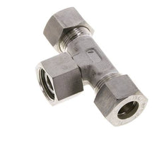 15L Stainless Steel T-Shape Tee Compression Fitting with Swivel 315 bar FKM Adjustable ISO 8434-1