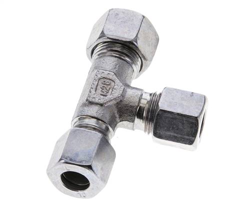 10L & 12L Zink Plated Steel Right Angle Tee Cutting Fitting 315 bar ISO 8434-1