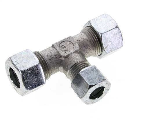 12L & 15L Zink plated Steel T-Shape Tee Cutting Fitting 315 bar ISO 8434-1