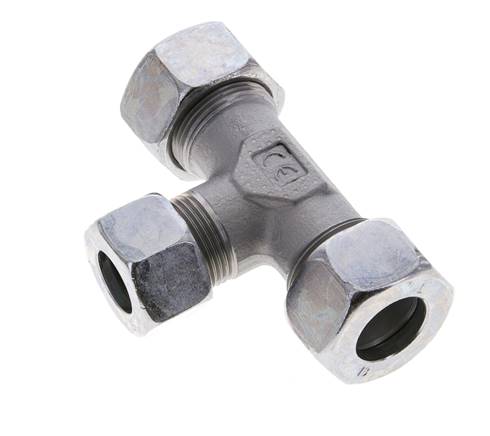15L & 18L Zink plated Steel T-Shape Tee Cutting Fitting 315 bar ISO 8434-1