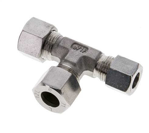 10L & 12L Stainless Steel Right Angle Tee Cutting Fitting 315 bar ISO 8434-1