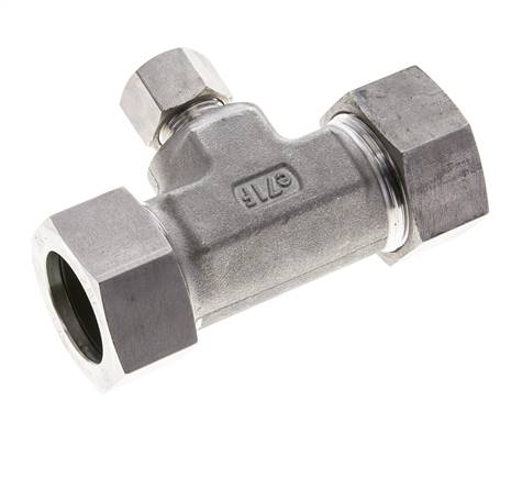 12L & 28L Stainless Steel T-Shape Tee Cutting Fitting 160 bar ISO 8434-1