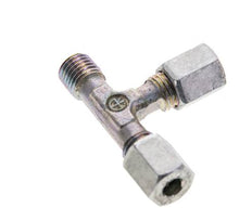 4LL & M8x1 (con) Zink Plated Steel Right Angle Tee Cutting Fitting with Male Threads 100 bar ISO 8434-1