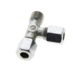 6LL & M10x1 (con) Zink Plated Steel Right Angle Tee Cutting Fitting with Male Threads 100 bar ISO 8434-1