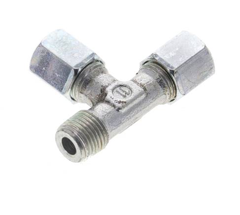 6LL & R1/8'' Zink Plated Steel Right Angle Tee Cutting Fitting with Male Threads 100 bar ISO 8434-1