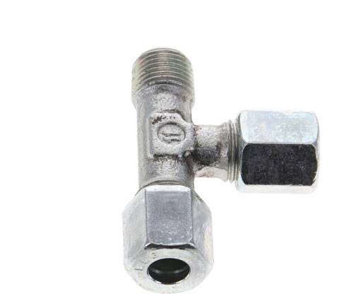 6LL & R1/8'' Zink Plated Steel Right Angle Tee Cutting Fitting with Male Threads 100 bar ISO 8434-1