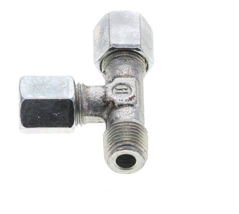 6LL & R1/8'' Zink Plated Steel Right Angle Tee Cutting Fitting with Male Threads 100 bar ISO 8434-1