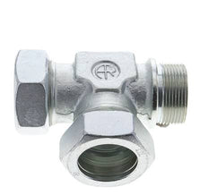 42L & G1-1/2'' Zink Plated Steel Right Angle Tee Cutting Fitting with Male Threads 160 bar ISO 8434-1