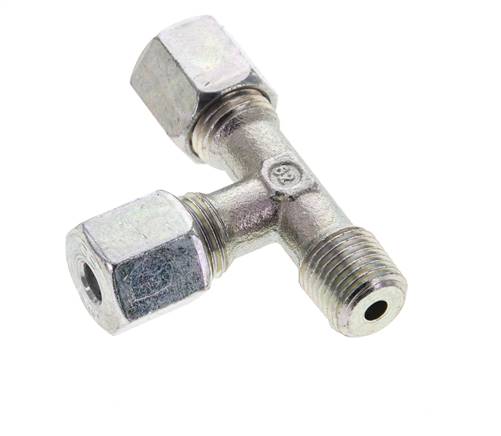 6S & R1/4'' Zink Plated Steel Right Angle Tee Cutting Fitting with Male Threads 630 bar ISO 8434-1