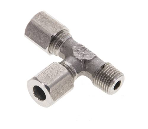 6LL & R1/8'' Stainless Steel Right Angle Tee Cutting Fitting with Male Threads 100 bar ISO 8434-1