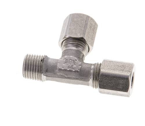 6LL & R1/8'' Stainless Steel Right Angle Tee Cutting Fitting with Male Threads 100 bar ISO 8434-1