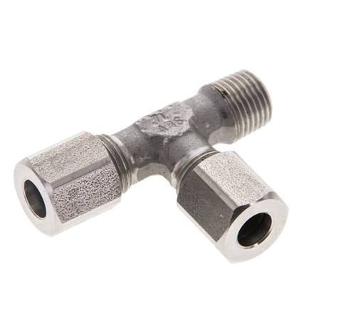 6LL & R1/8'' Stainless Steel Right Angle Tee Cutting Fitting with Male Threads 100 bar ISO 8434-1