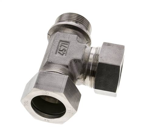 35L & G1-1/4'' Stainless Steel Right Angle Tee Cutting Fitting with Male Threads 160 bar ISO 8434-1