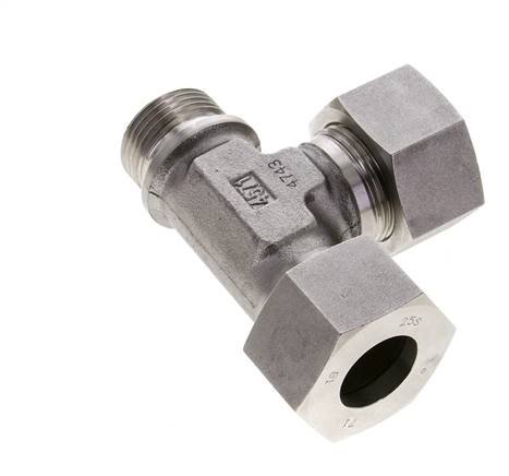 25S & G1'' Stainless Steel Right Angle Tee Cutting Fitting with Male Threads 400 bar ISO 8434-1