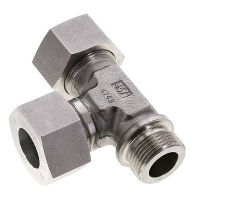 25S & G1'' Stainless Steel Right Angle Tee Cutting Fitting with Male Threads 400 bar ISO 8434-1