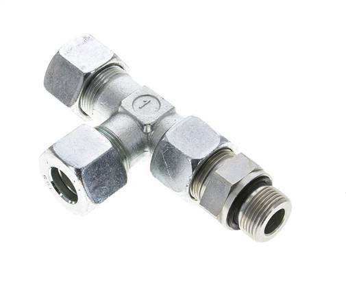 16S & M22x1.5 Zink Plated Steel Right Angle Tee Cutting Fitting with Male Threads 400 bar Adjustable ISO 8434-1