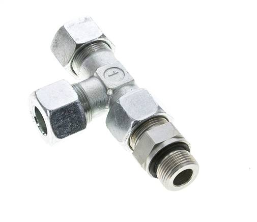 16S & M22x1.5 Zink Plated Steel Right Angle Tee Cutting Fitting with Male Threads 400 bar Adjustable ISO 8434-1