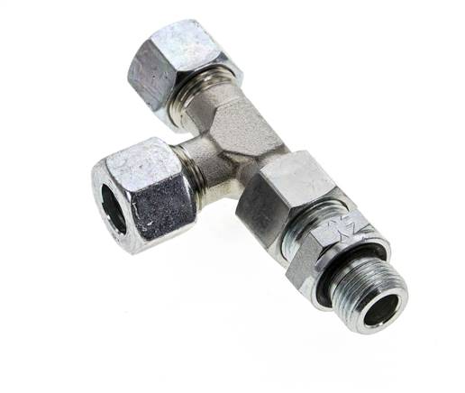 12L & G3/8'' Zink Plated Steel Right Angle Tee Cutting Fitting with Male Threads 315 bar Adjustable ISO 8434-1
