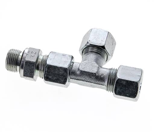 10S & G3/8'' Zink Plated Steel Right Angle Tee Cutting Fitting with Male Threads 630 bar Adjustable ISO 8434-1