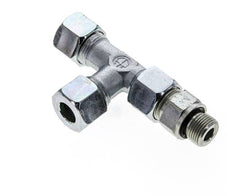 12S & G3/8'' Zink Plated Steel Right Angle Tee Cutting Fitting with Male Threads 630 bar Adjustable ISO 8434-1