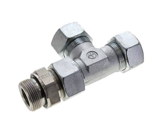 30S & G1-1/4'' Zink Plated Steel Right Angle Tee Cutting Fitting with Male Threads 400 bar Adjustable ISO 8434-1