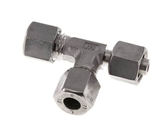 8L Stainless Steel Right Angle Tee Cutting Fitting with Swivel 315 bar Adjustable ISO 8434-1