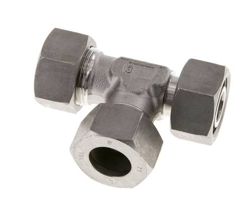 18L Stainless Steel Right Angle Tee Cutting Fitting with Swivel 315 bar Adjustable ISO 8434-1