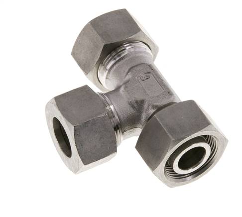 18L Stainless Steel Right Angle Tee Cutting Fitting with Swivel 315 bar Adjustable ISO 8434-1
