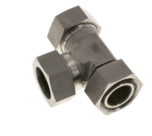 35L Stainless Steel Right Angle Tee Cutting Fitting with Swivel 160 bar Adjustable ISO 8434-1