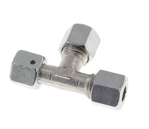 8L Zink Plated Steel Right Angle Tee Cutting Fitting with Swivel 315 bar NBR Adjustable ISO 8434-1