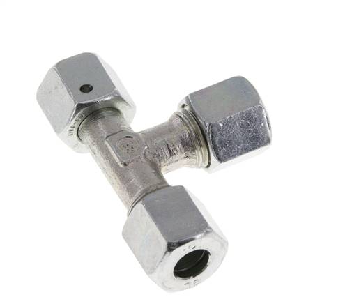 8L Zink Plated Steel Right Angle Tee Cutting Fitting with Swivel 315 bar NBR Adjustable ISO 8434-1