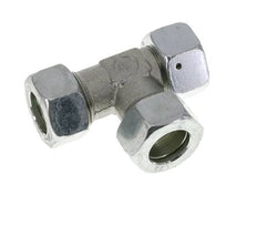 22L Zink Plated Steel Right Angle Tee Cutting Fitting with Swivel 160 bar NBR Adjustable ISO 8434-1