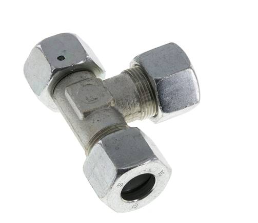 16S Zink Plated Steel Right Angle Tee Cutting Fitting with Swivel 400 bar NBR Adjustable ISO 8434-1