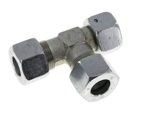16S Zink Plated Steel Right Angle Tee Cutting Fitting with Swivel 400 bar NBR Adjustable ISO 8434-1