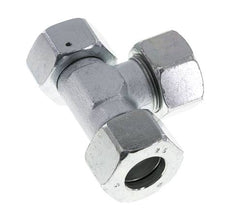 25S Zink Plated Steel Right Angle Tee Cutting Fitting with Swivel 400 bar NBR Adjustable ISO 8434-1