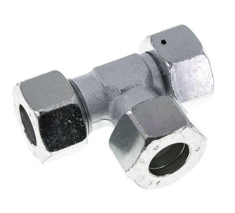 25S Zink Plated Steel Right Angle Tee Cutting Fitting with Swivel 400 bar NBR Adjustable ISO 8434-1