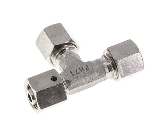 8L Stainless Steel Right Angle Tee Cutting Fitting with Swivel 315 bar FKM Adjustable ISO 8434-1