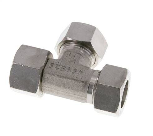 22L Stainless Steel Right Angle Tee Cutting Fitting with Swivel 160 bar FKM Adjustable ISO 8434-1