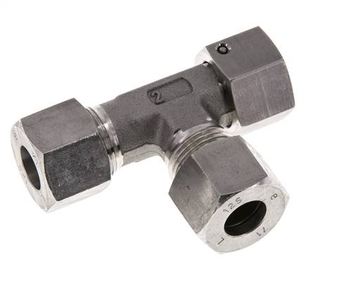12S Stainless Steel Right Angle Tee Cutting Fitting with Swivel 630 bar FKM Adjustable ISO 8434-1