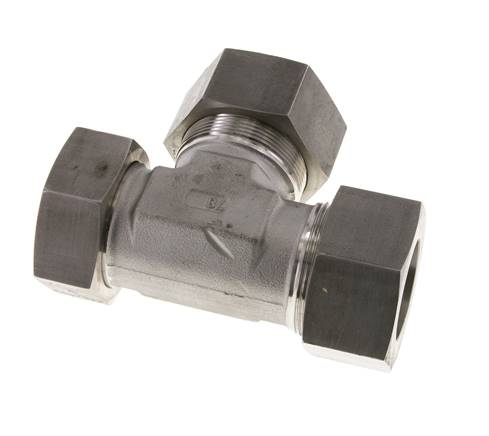 38S Stainless Steel Right Angle Tee Cutting Fitting with Swivel 315 bar FKM Adjustable ISO 8434-1