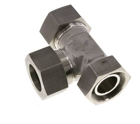 38S Stainless Steel Right Angle Tee Cutting Fitting with Swivel 315 bar FKM Adjustable ISO 8434-1