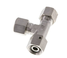 10L Stainless Steel Right Angle Tee Compression Fitting with Swivel 315 bar FKM Adjustable ISO 8434-1