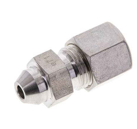 8S & 13mm Stainless Steel Straight Compression Fitting with Welding End 500 bar ISO 8434-1