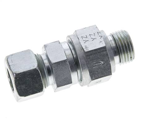 Hydraulic Check Valve Cutting Ring 15L (M22x1.5) & G1/2'' Male Steel 3-250bar (44-3625)psi Tube-Thread ISO 8434-1