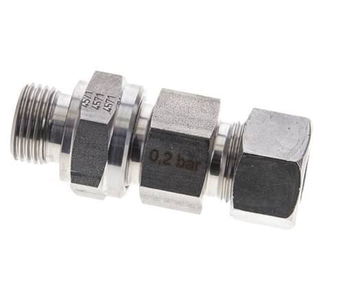 Hydraulic Check Valve Cutting Ring 15L (M22x1.5) & G1/2'' Male Stainless Steel 0.2-250bar (3-3625)psi Tube-Thread ISO 8434-1