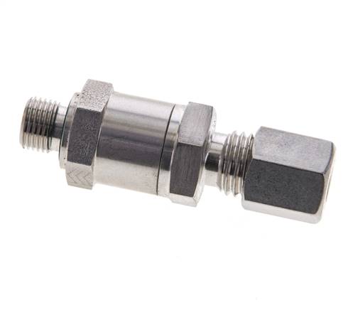 Hydraulic Check Valve Compression Ring 6L (M12x1.5) & G1/8'' Male Stainless Steel 1-250bar (15-3625)psi Tube-Thread ISO 8434-1