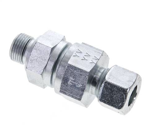 Hydraulic Check Valve Cutting Ring 12L (M18x1.5) & G3/8'' Male Steel 1-250bar (15-3625)psi Thread-Tube ISO 8434-1