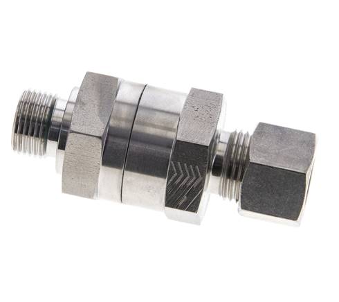 Hydraulic Check Valve Compression Ring 12L (M18x1.5) & G3/8'' Male Stainless Steel 1-250bar (15-3625)psi Thread-Tube ISO 8434-1
