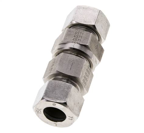 Hydraulic Check Valve Cutting Ring 15L (M22x1.5) Stainless Steel 1-250bar (15-3625)psi ISO 8434-1